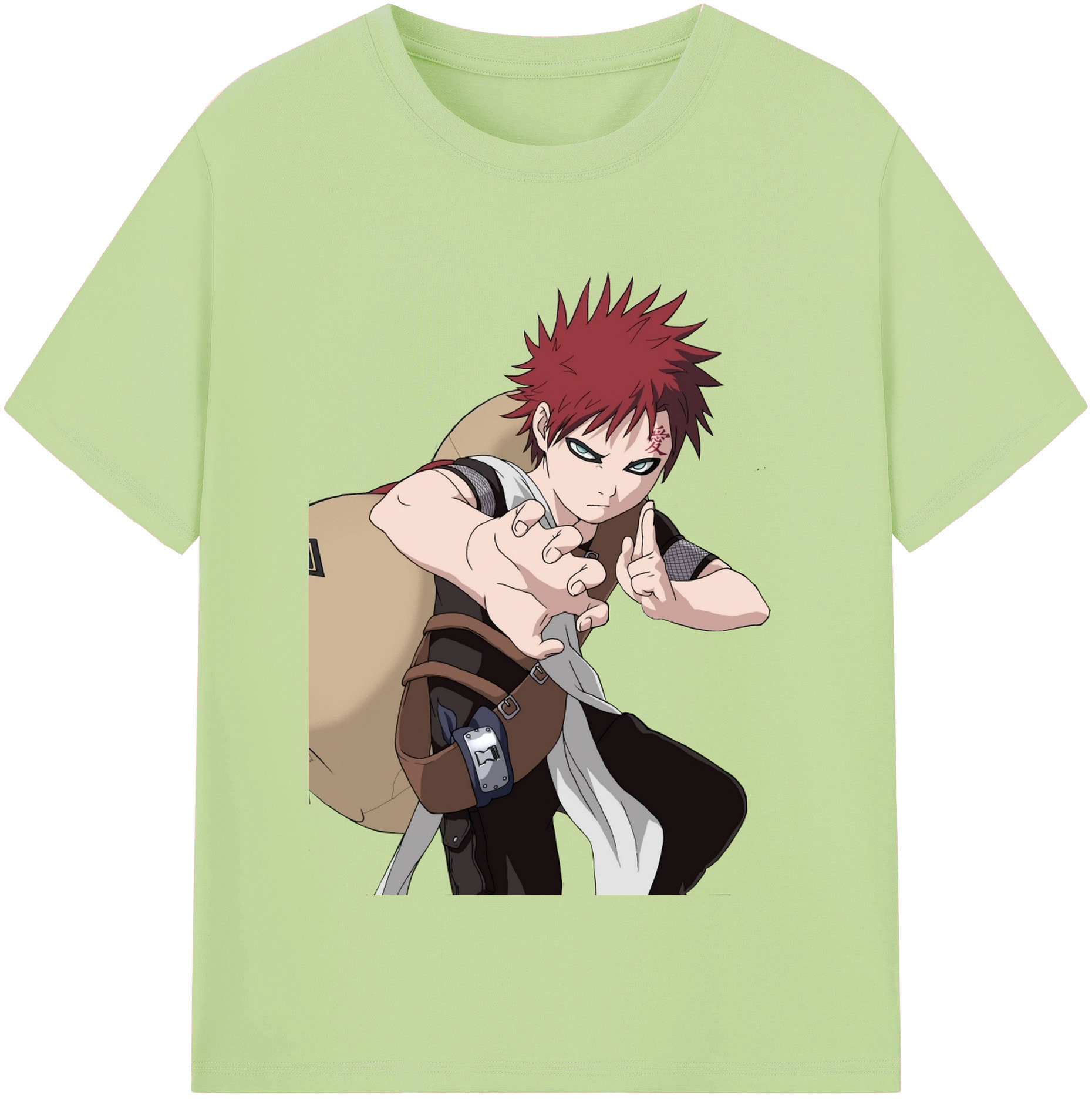 （画像用） NARUTO -ナルト- ガアラ Gaara 綿100％半袖Tシャツ（フロントプリント）